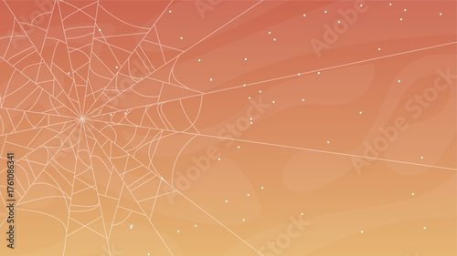 Spider Web On Dark Background Halloween Design Elements Spooky Scary Horror Decor Vector