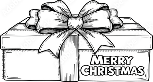 Christmas Gift Box with a Bow A Festive Illustration for the Holiday Season and Celebrations
