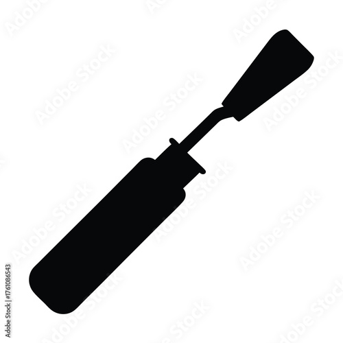 Black Silhouette Depiction of a Wood Chisel Hand Tool for Carpentry