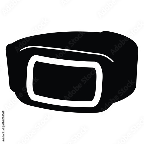 A simple silhouette of a wrist wearable fitness tracker or smartwatch design