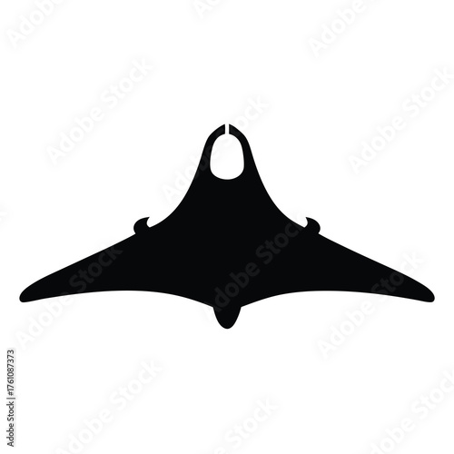 Stylized Silhouette Depiction of a Manta Ray Swimming Gracefully in the Ocean