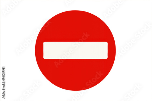 No entry road sign indicating stop and prohibition