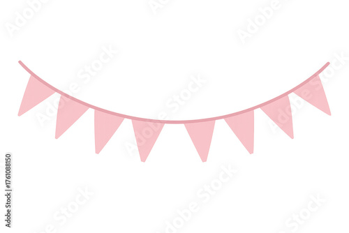 Pink bunting flag garland decorating a celebration party