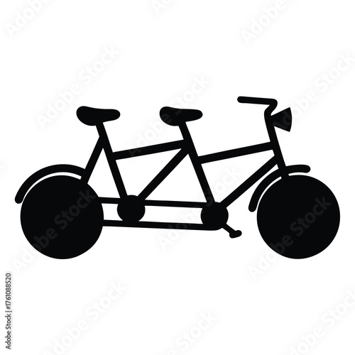 Silhouette of a tandem bicycle, ideal for two cyclists to enjoy together