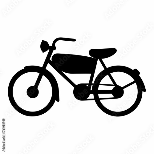 Silhouette of a BMX bike isolated on white background illustration art
