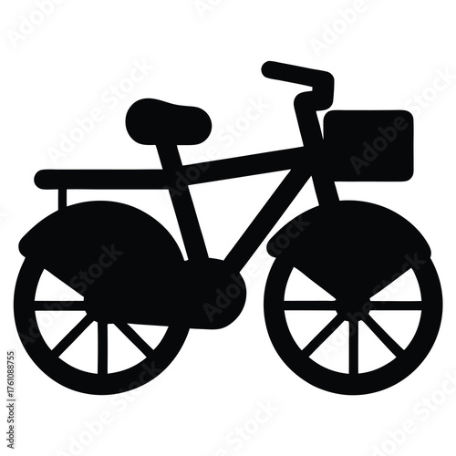 Silhouette of a BMX bike isolated on white background illustration art