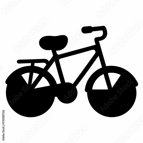 Silhouette of a BMX bike isolated on white background illustration art