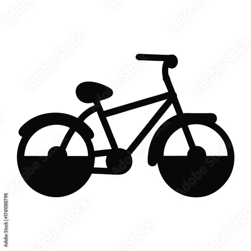Silhouette of a BMX bike isolated on white background illustration art