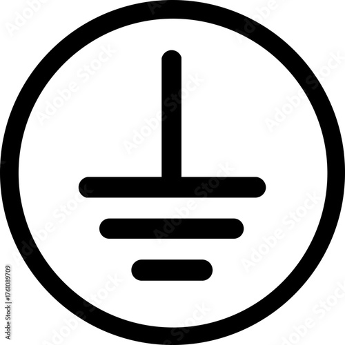 Protective earth ground symbol icon in electricity. vector illustration Electrical Earth and Electrical Grounding Icon vector. vector illustration. electric ground icon vector on white background 