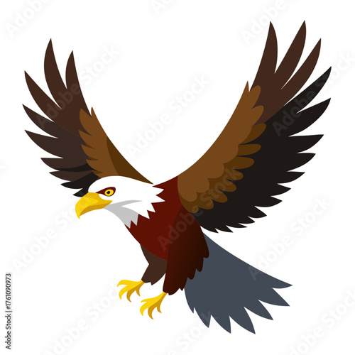 Majestic eagle soaring with wings spread