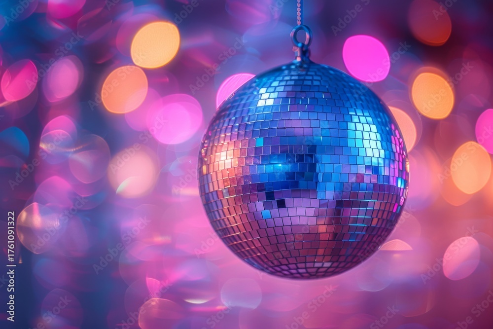 Obraz premium Colorful Disco Ball In Party Setting