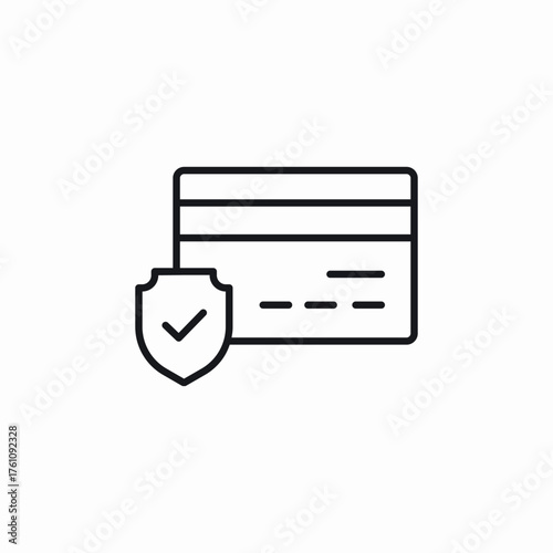 bank card protected shield icon sign vector