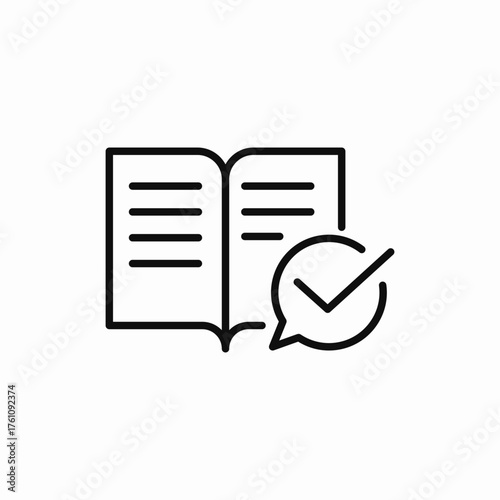 book check mark icon sign vector