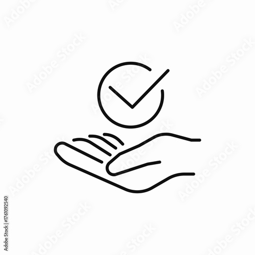 check mark hand icon sign vector