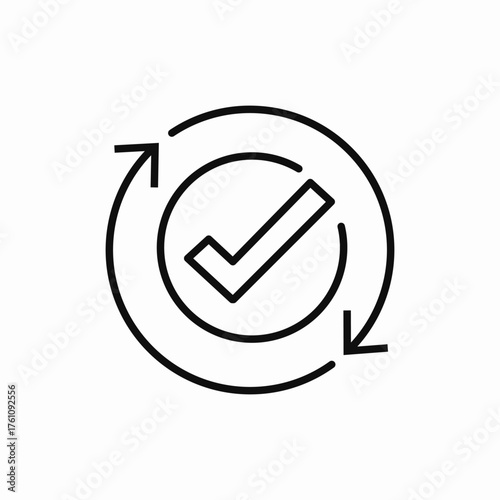 check mark recycle icon sign vector