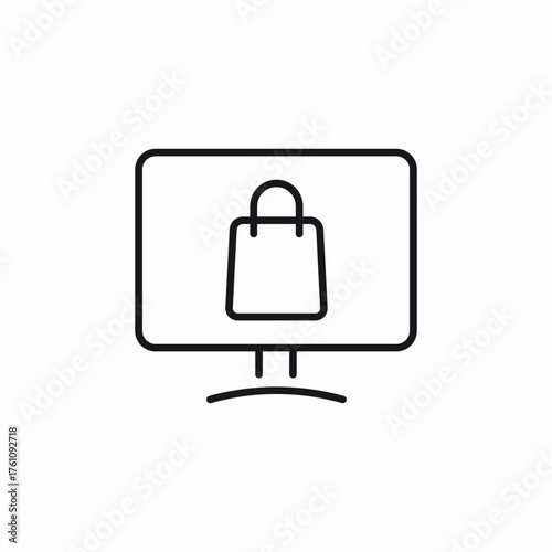 computer online shopping icon sign vector