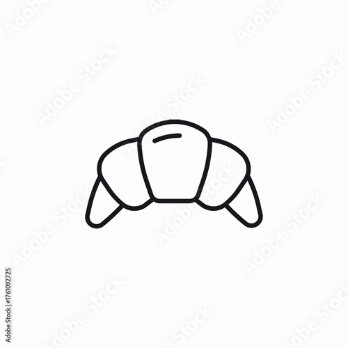 croissant bakery icon sign vector