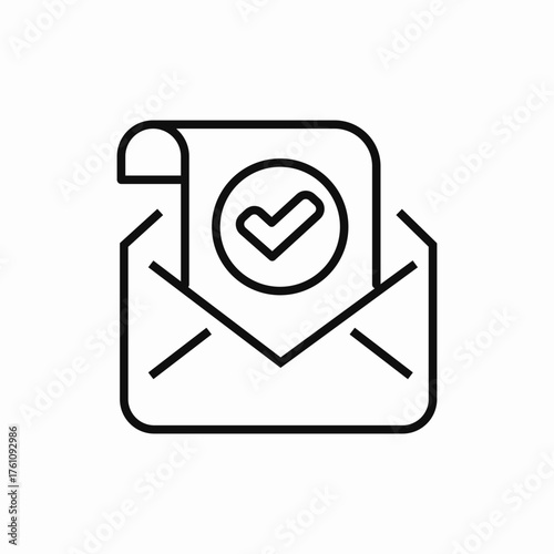 letter open check mark icon sign vector