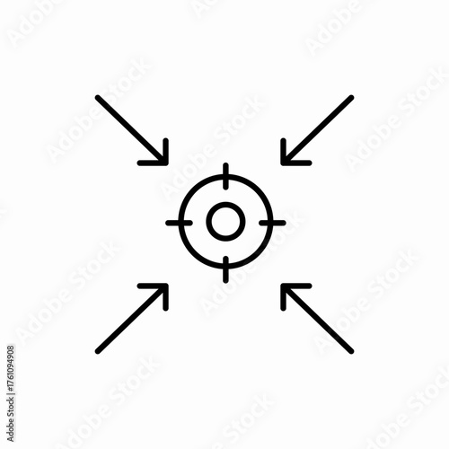 towards arrow center icon sign vector