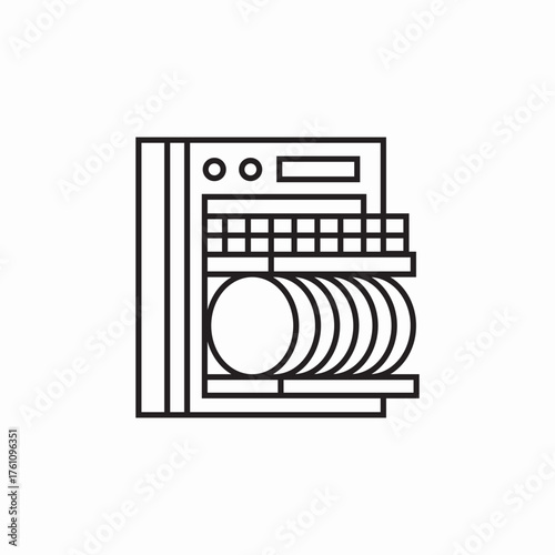 dish washer icon sign vector