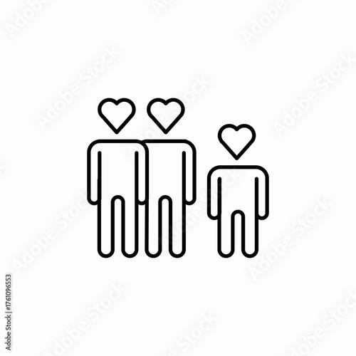 love couple child icon sign vector