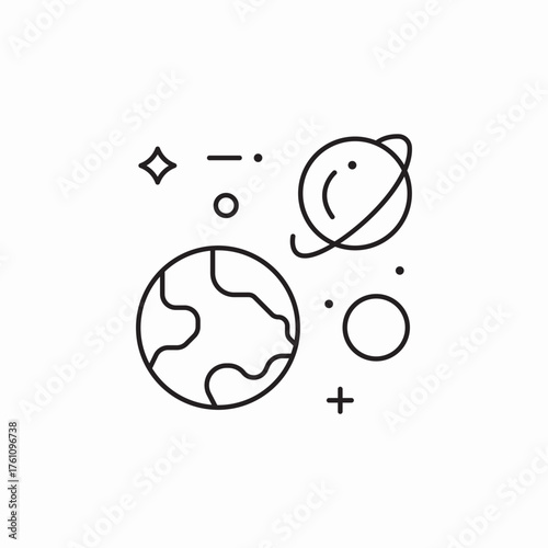 planets solar system icon sign vector
