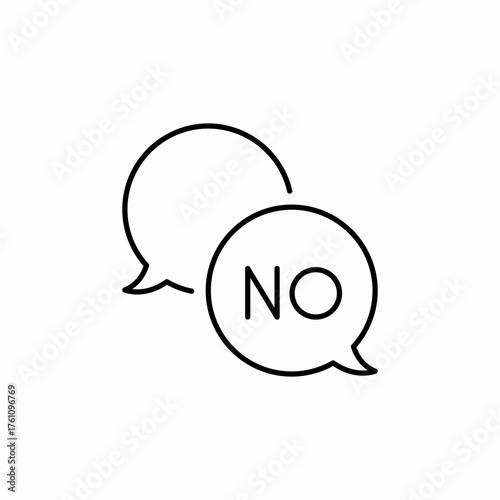 refusal no speech bubbles icon sign vector