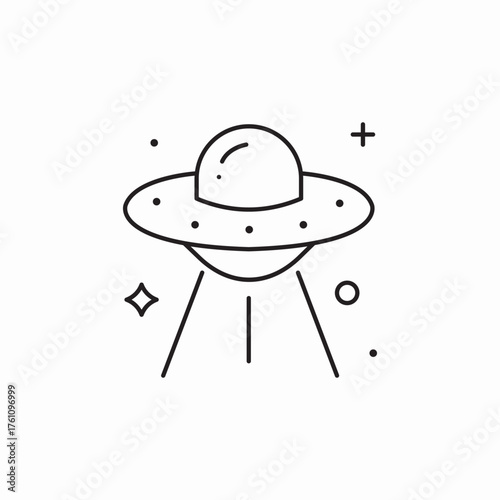 ufo alien icon sign vector