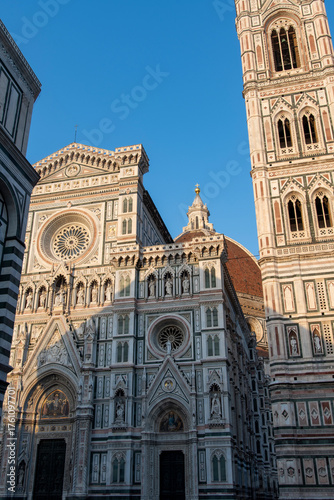 Cathedral of Santa Maria del Fiore and Giotto's Bell Tower, Piazza Del Duomo, Florence, Tuscany, Italy