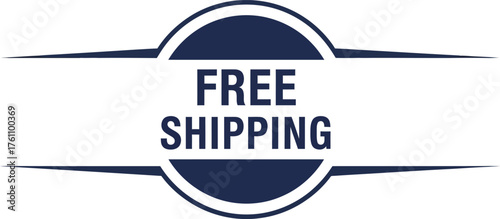 Eye-catching free shipping banner graphic perfect for e-commerce promotions and sales events flat design vector illustration isolated on transparent background