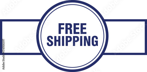 Free shipping emblem for online stores and promotions vibrant retail marketing sign flat design vector illustration isolated on transparent background
