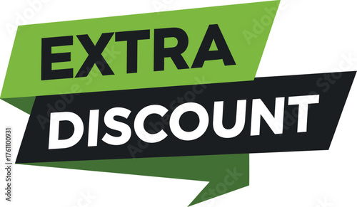 Extra discount sale banner announcement promotional offer shopping retail special deal savings flat design vector illustration isolated on transparent background