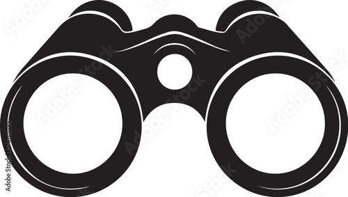 Black Silhouette of Binoculars on White Background optics vision also transparent background