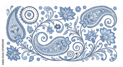 Vintage Floral Seamless Pattern with Hand Drawn Flowers