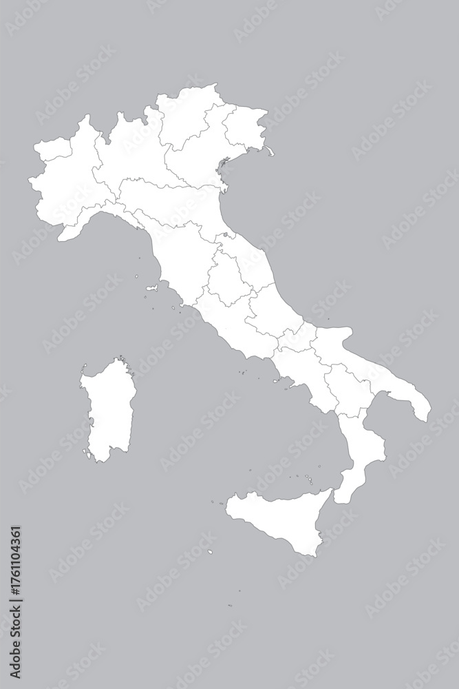 Fototapeta premium Vector graphic artwork suitable for print and web containing flat detailed map of ITALY