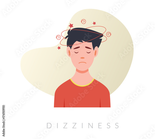 dizziness symptoms lightheadedness - Stock Illustration