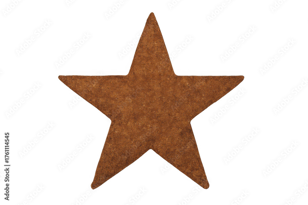 Obraz premium Rustic brown star craft symbol featuring a cutout five-pointed shape for decoration on transparent background