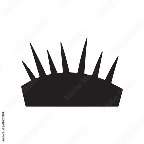 Spiky Silhouette Crown Design Vector Illustration of a Black Crown for Royal Concepts