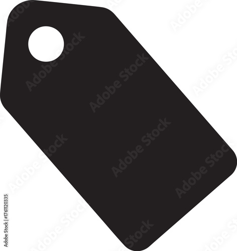 Black Silhouette of a Rectangular Price Tag with a Hole label sale also transparent background