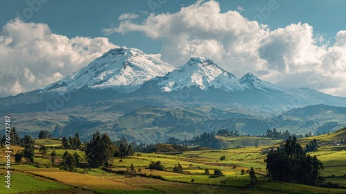 Majestic Chimborazo volcano view in Ecuador South America travel destination
