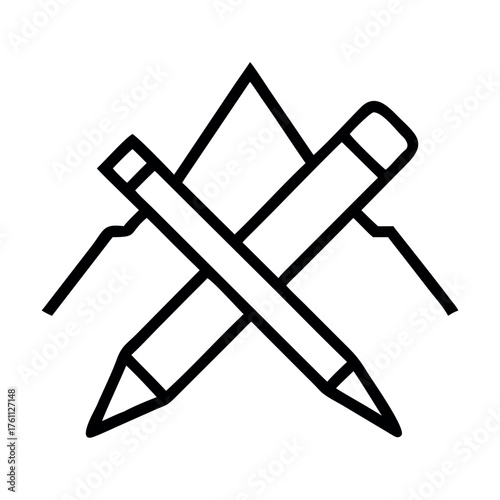 Set of two crossed arms illustration over a wooden director's chair