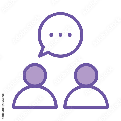 Two people discussing, conversation, or shared communication icon