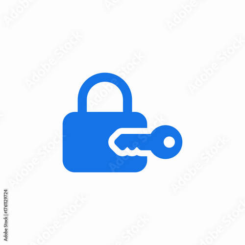 key lock unlock icon sign vector