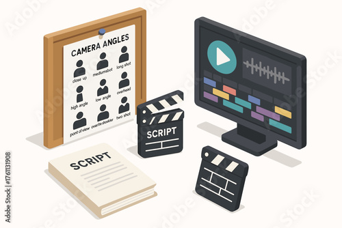 Film production essentials: scripts, clapperboards, and editing software