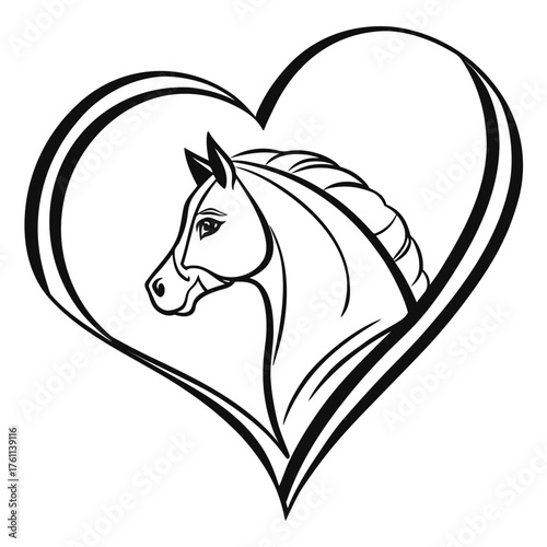 Minimal Black and White Heart Icon Outline Vector