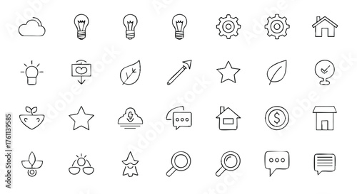9.  **few sparse quantity outline icon vector full color**

