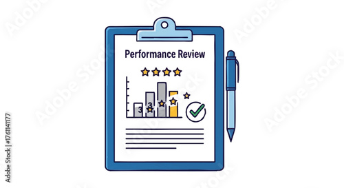 14. **performance review clipboard outline icon vector full color**
