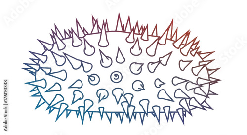 12. **prickly texture outline icon vector full color**
