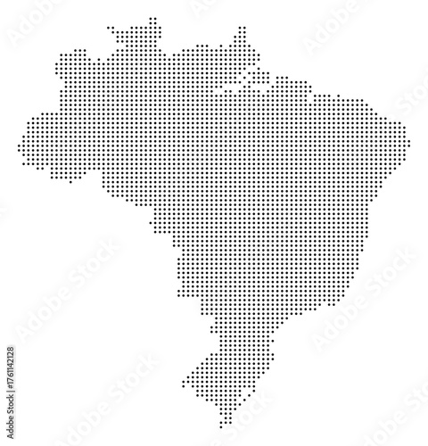 Black Dot Brazil Map American Country