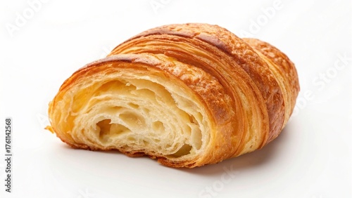 Wallpaper Mural Buttery croissant with a bite taken out on a white background Torontodigital.ca